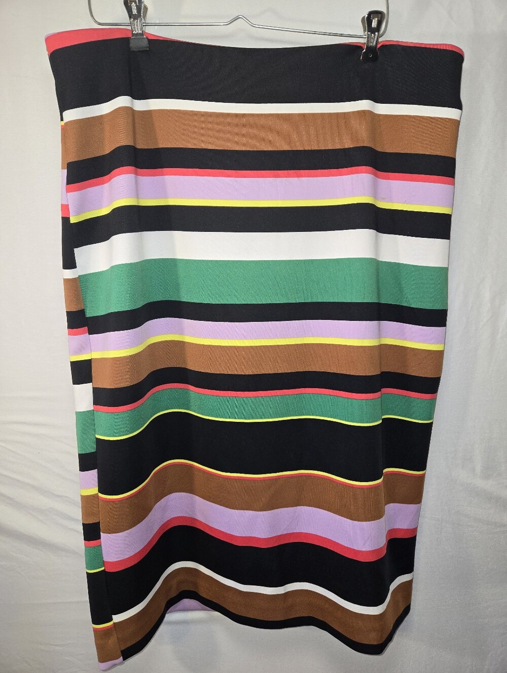 NWT Worthington Colorful Stripped Pencil Skirt US Womens Plus Size 18W Stretchy